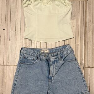 Urban Outfitters Cream Lace Trim Tank Top